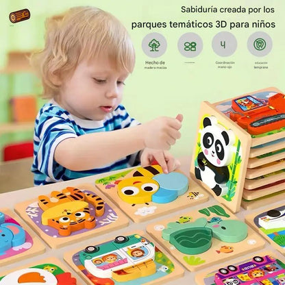 👧🏻🧩 Montessori fa 3D-s kirakó kisgyermekkori neveléshez