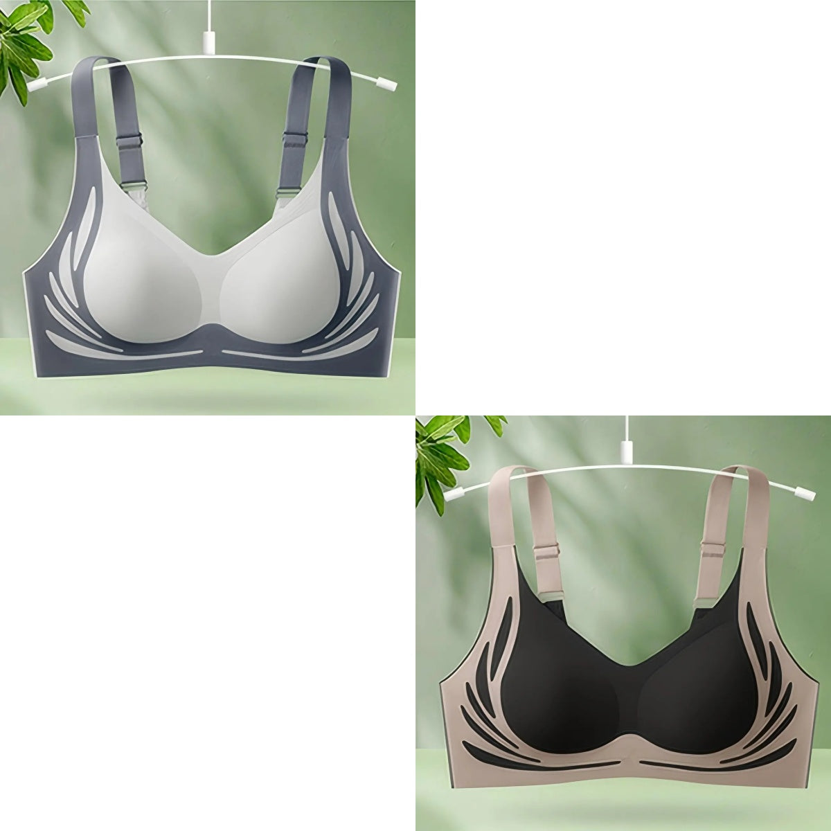 😍【2db-os csomag】Egyrészes vezeték nélküli női melltartó❤️【40-85kg】