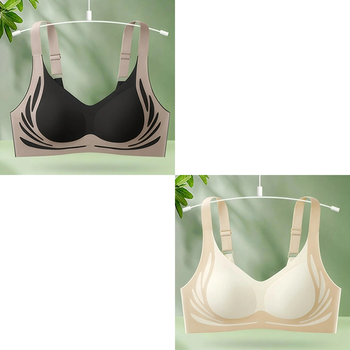 😍【2db-os csomag】Egyrészes vezeték nélküli női melltartó❤️【40-85kg】