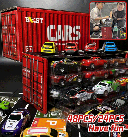 🎅 Korlátozott ideig érvényes promóció: 55% kedvezmény 🎁 48 mini lehúzható autó beépített garázscsomaggal