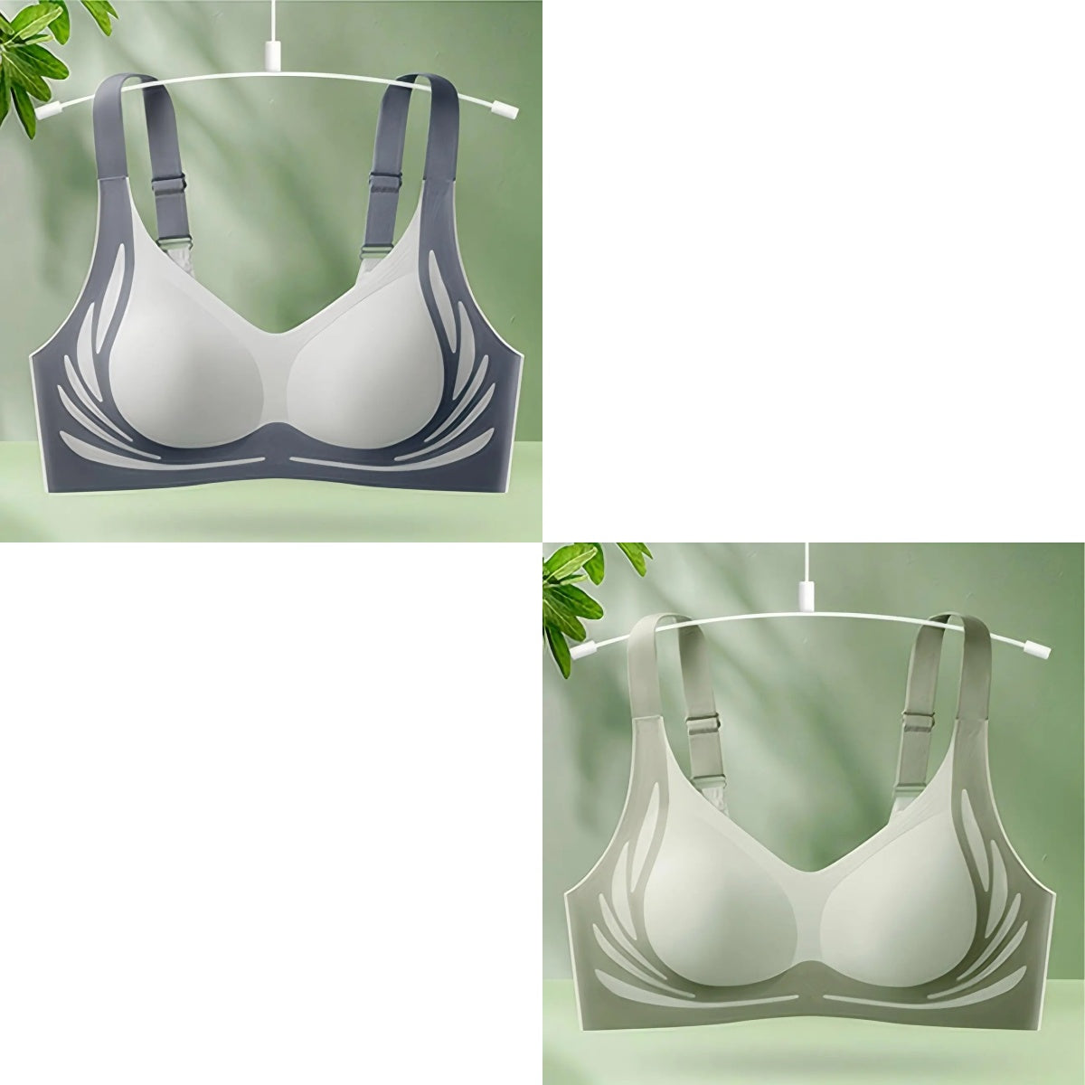 😍【2db-os csomag】Egyrészes vezeték nélküli női melltartó❤️【40-85kg】
