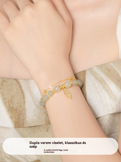 ✨ Vadonatúj 14K arany Hetian jade karkötő