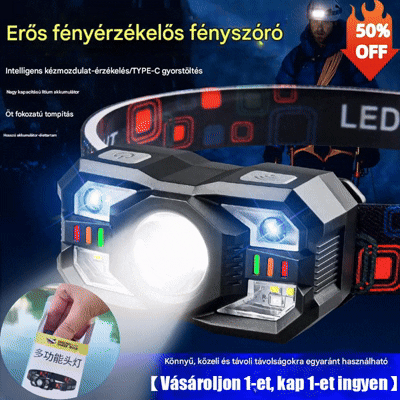💡🌟Intelligens indukciós jelzőfény hosszú akkumulátor-élettartamú fejre szerelt kültéri éjszakai horgászfénnyel