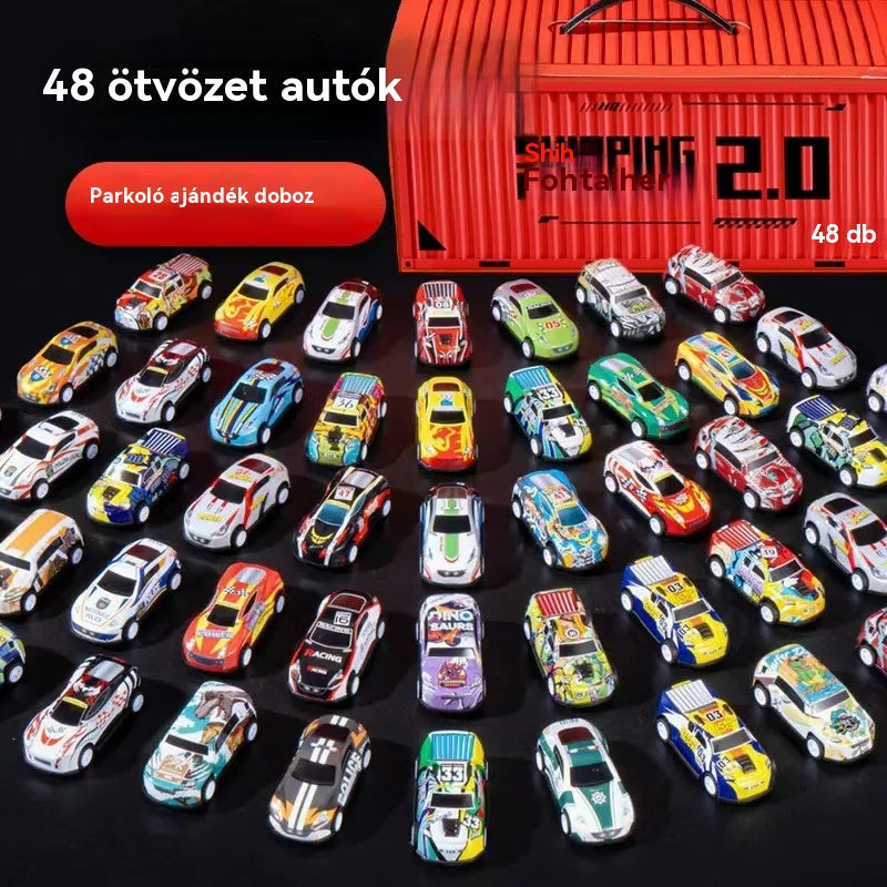 🎅 Korlátozott ideig érvényes promóció: 55% kedvezmény 🎁 48 mini lehúzható autó beépített garázscsomaggal